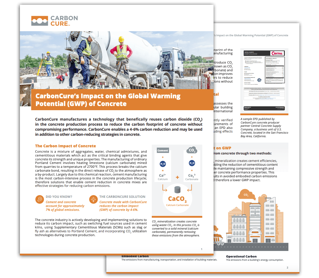 CarbonCure&#8217;s Impact on the GWP of Concrete