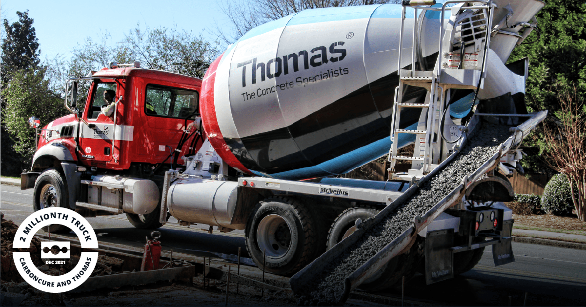 Thomas Concrete Delivers TwoMillionth Truckload of CarbonCure Concrete