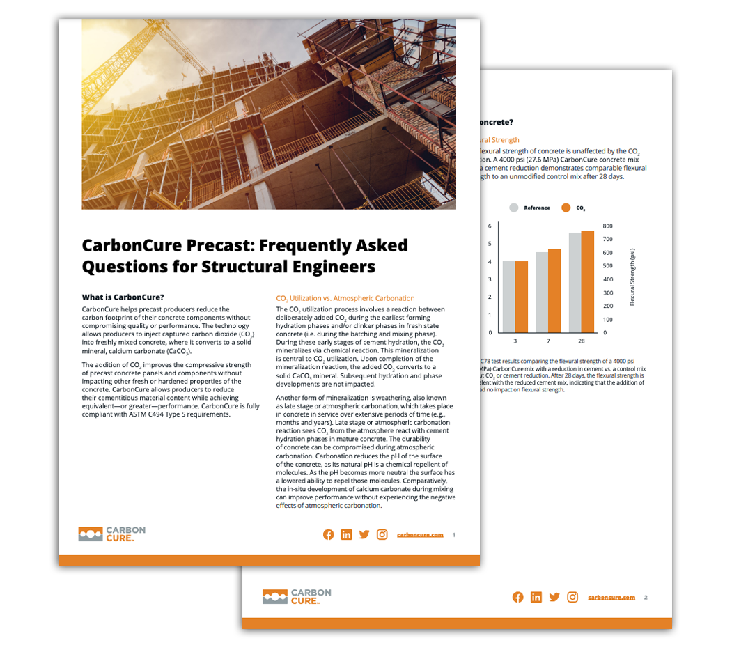 CarbonCure Precast: Frequently Asked<br>Questions for Structural Engineers