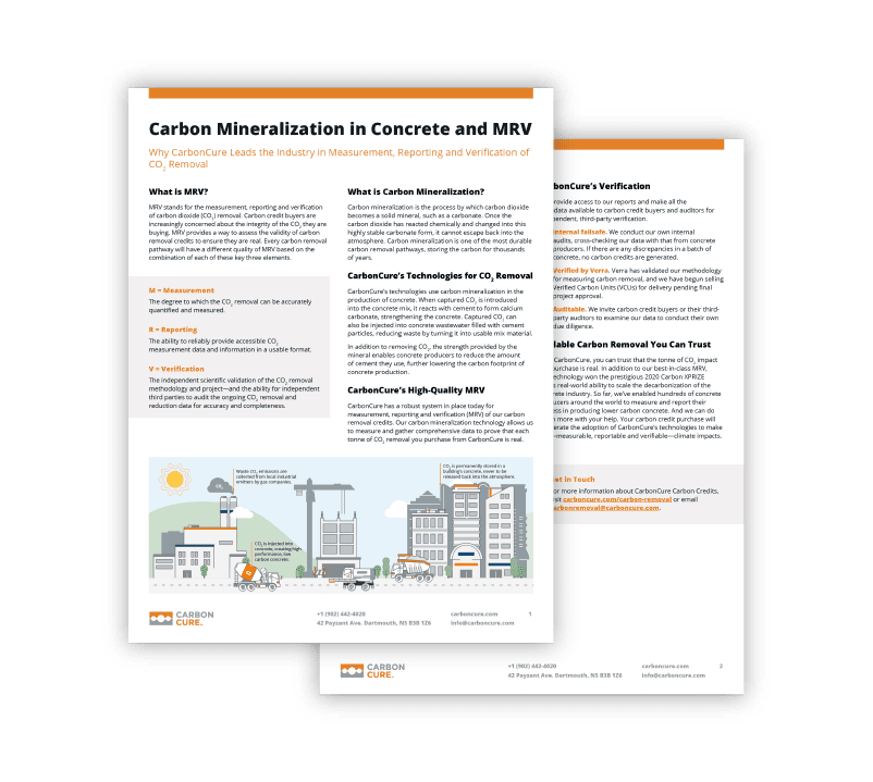 Carbon Mineralization in Concrete and MRV