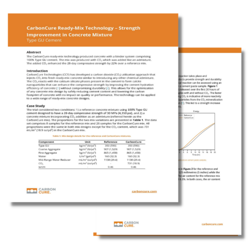 CarbonCure’s Impact on Concrete Mixture Type GU Cement – Mix Optimization Thumbnail