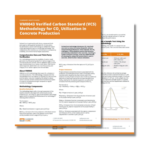 VM0043 Verified Carbon Standard (VCS)Methodology for CO2 Utilization in Concrete Production Thumbnail