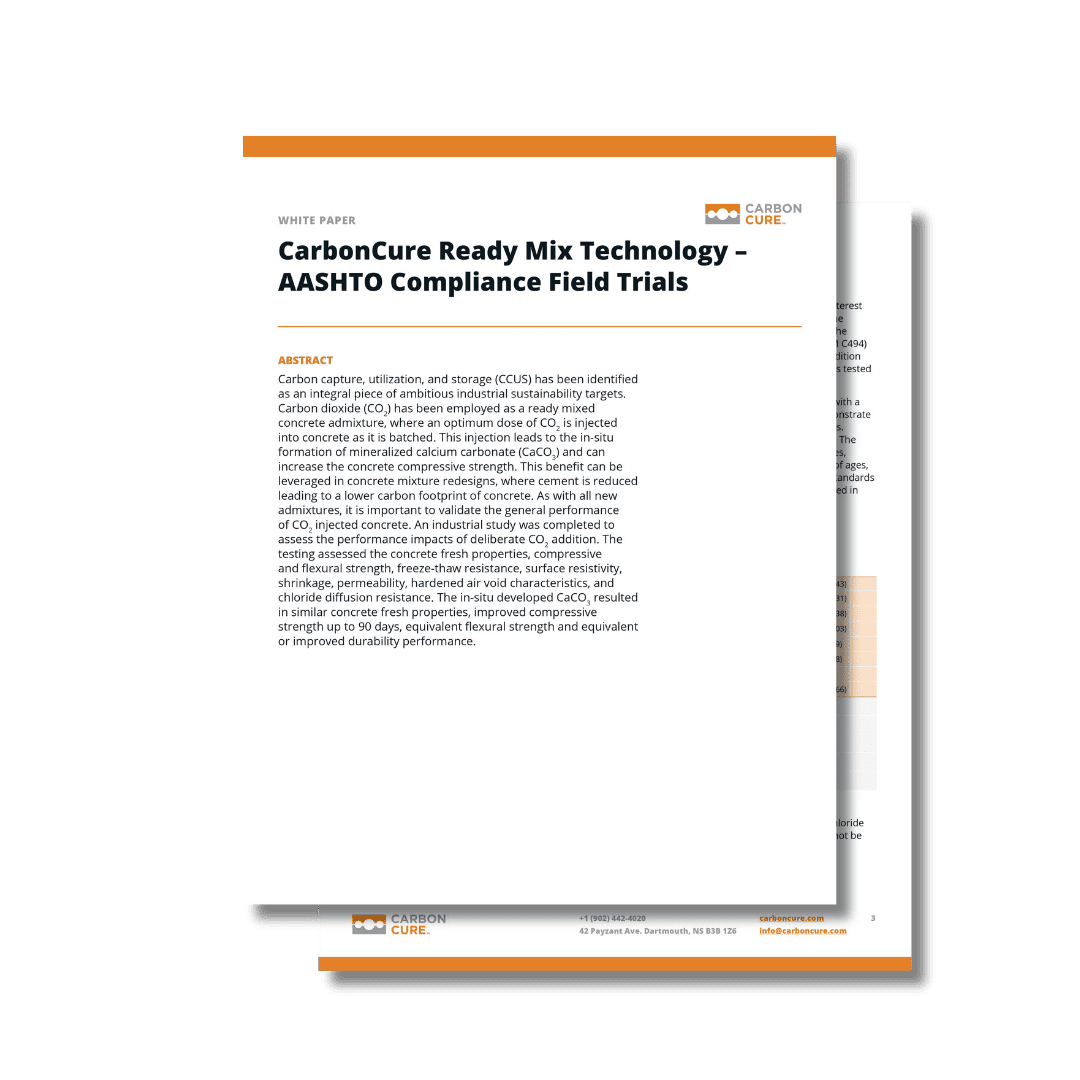 CarbonCure Ready Mix Technology &#8211; AASHTO Compliance Field Trials