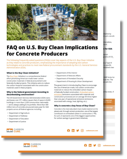 FAQ U.S. Buy Clean Implications for Concrete Producers Thumbnail